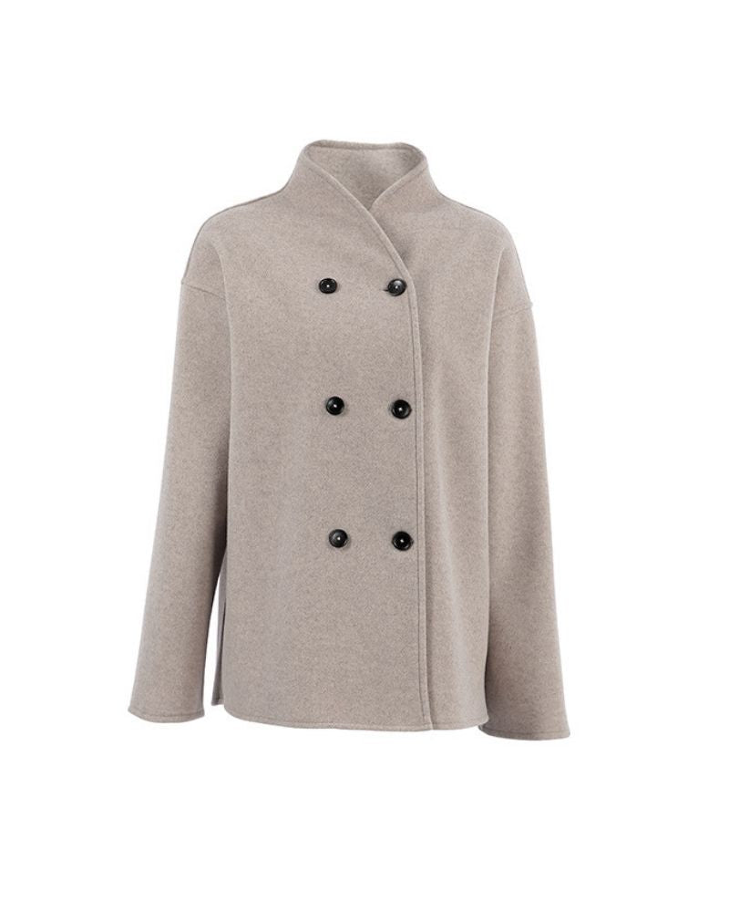 Kurtka damska oversize z podwójnym zapięciem i klasycznym krojem - 6 - Livia-Moda
