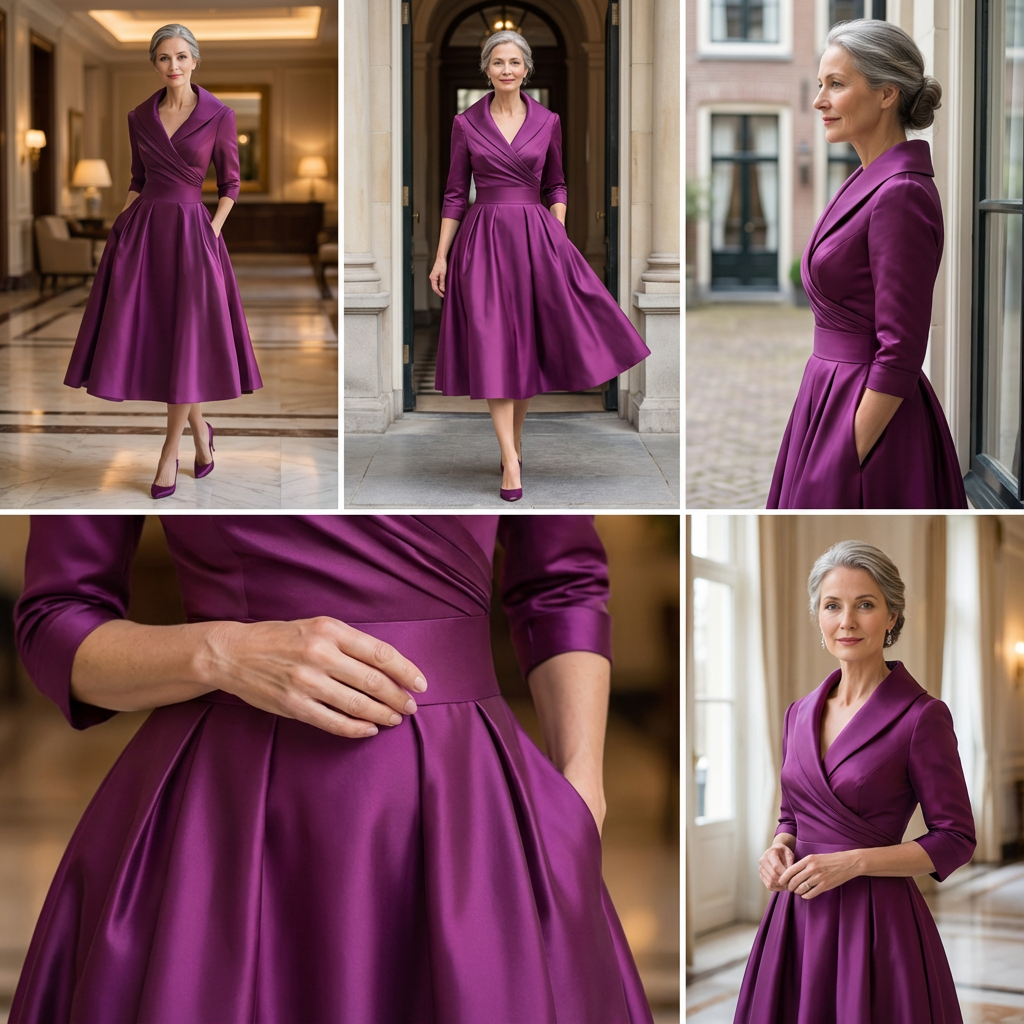 Sukienka wieczorowa damska w dekolcie V z falbaniastą spódnicą - 3 - Livia-Moda