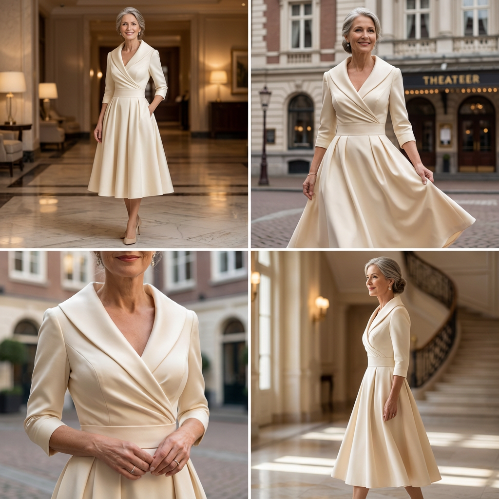 Sukienka wieczorowa damska w dekolcie V z falbaniastą spódnicą - 4 - Livia-Moda