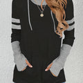 Hoodie damski z kapturem i modnymi paskami - 1 - Livia-Moda
