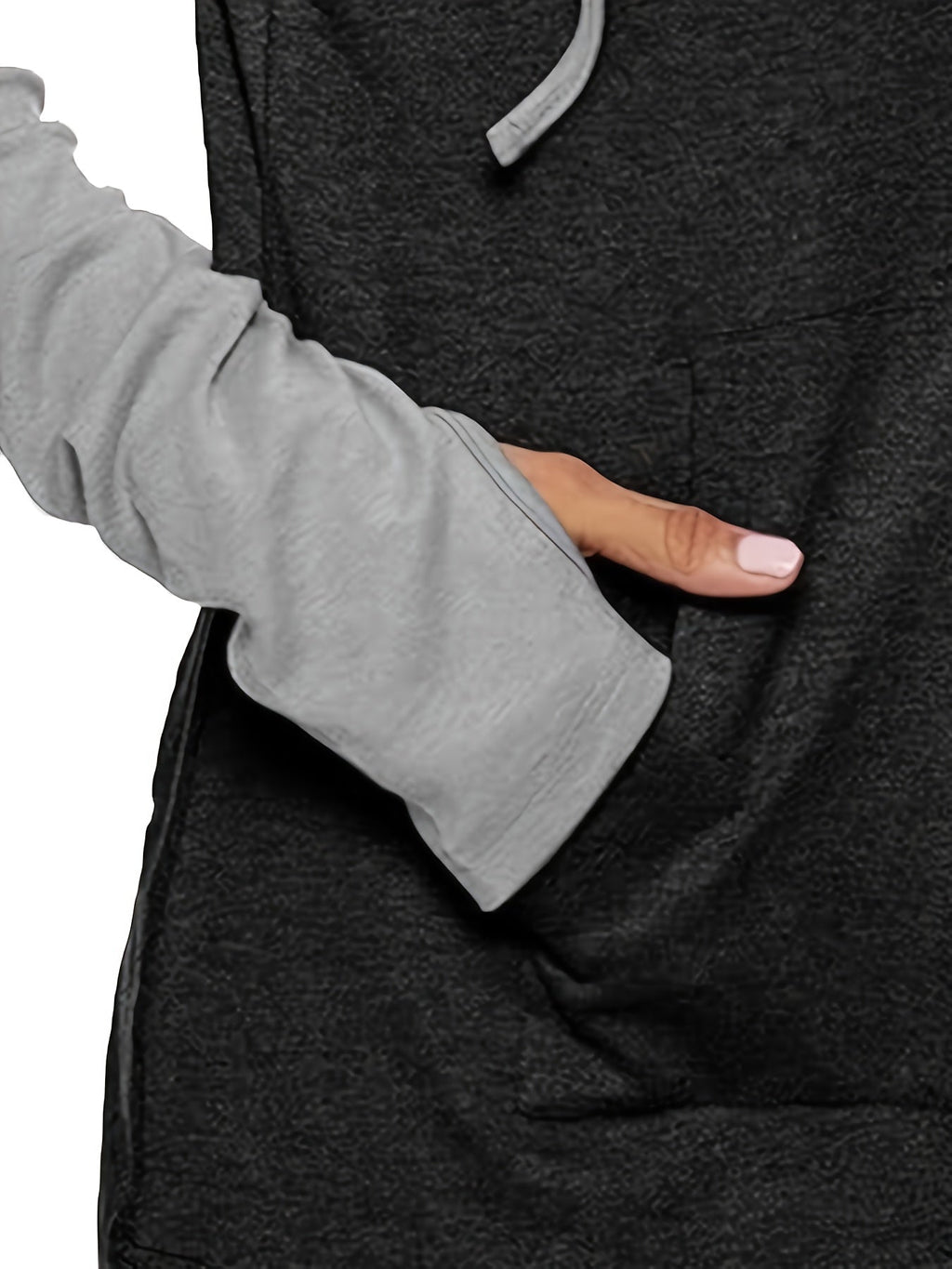 Hoodie damski z kapturem i modnymi paskami - 5 - Livia-Moda