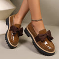 Loafers damskie z kokardą i chunky podeszwą - 1 - Livia-Moda