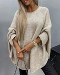 Pullover damski z luźnym krojem i okrągłym dekoltem w kolorze białym - 3 - Livia-Moda