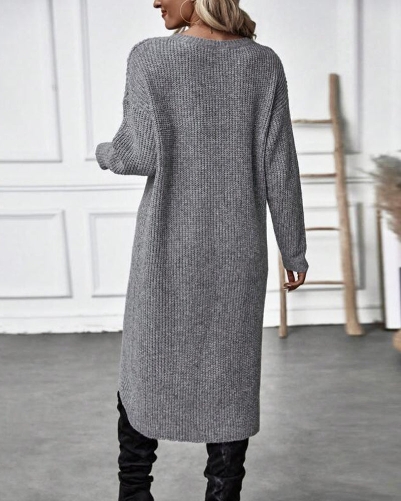 Sukienka damska maxi z dekoltem w serek i długimi rękawami - 6 - Livia-Moda