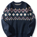 Pullover damski z klasycznym wzorem i luźnym krojem - 1 - Livia-Moda