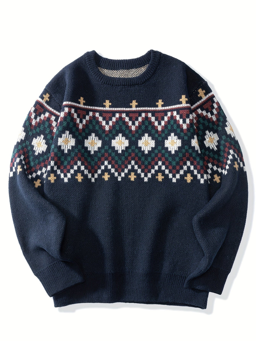 Pullover damski z klasycznym wzorem i luźnym krojem - 2 - Livia-Moda