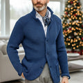Cardigan damski z kołnierzem i guzikiem, długi rękaw, elegancki - 1 - Livia-Moda