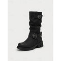 Biker Boots damskie z klamrami i blokowym obcasem - 2 - Livia-Moda