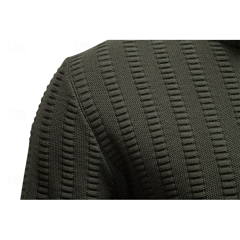 Sweter męski z wysokim kołnierzem i zamkiem błyskawicznym - 5 - Livia-Moda