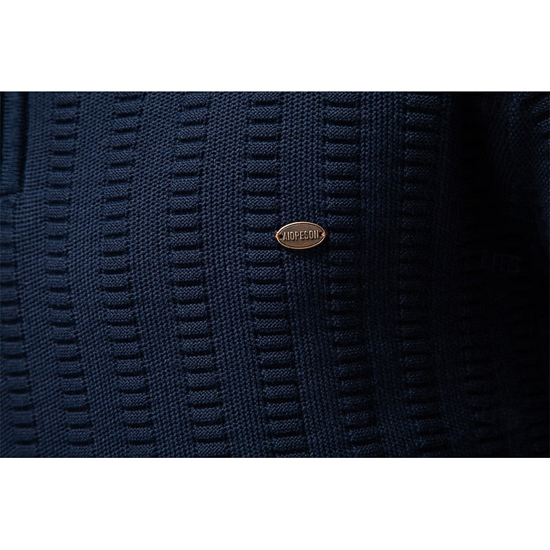 Sweter męski z wysokim kołnierzem i zamkiem błyskawicznym - 13 - Livia-Moda