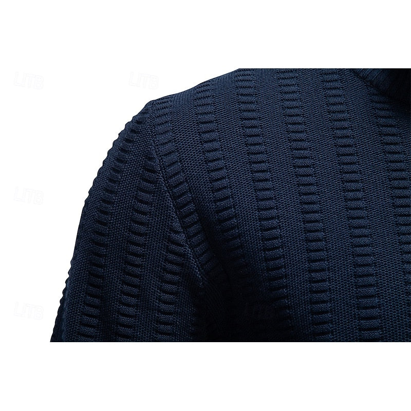 Sweter męski z wysokim kołnierzem i zamkiem błyskawicznym - 14 - Livia-Moda