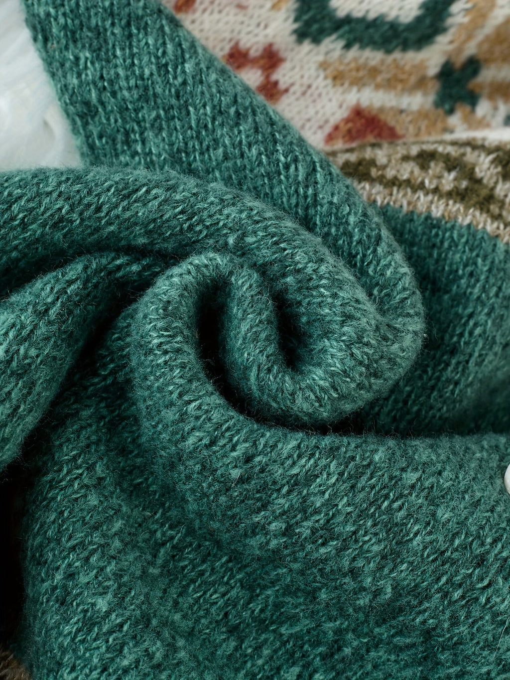 Cardigan damski z wzorem i guzikiem, luźny krój - 9 - Livia-Moda