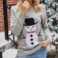 Sweter damski z motywem bałwanka i okrągłym dekoltem - 1 - Livia-Moda