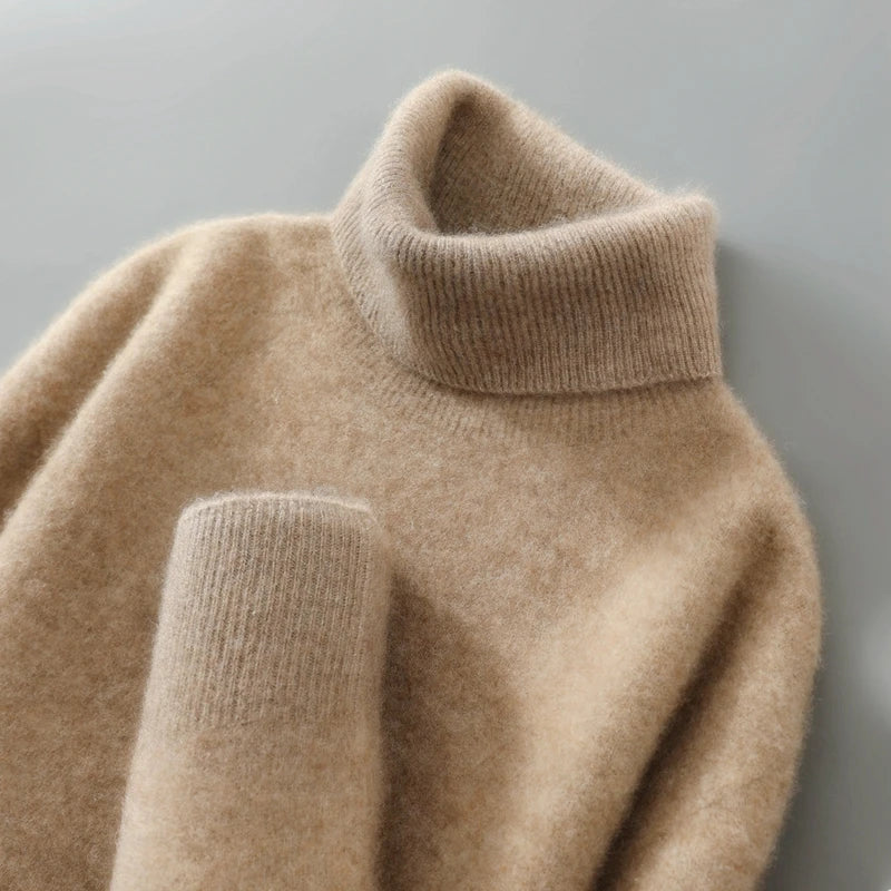 Pullover damski z golfem i luźnym krojem, dostępny w różnych kolorach - 1 - Livia-Moda