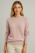 Pullover damski z okrągłym dekoltem i luźnym krojem - 5 - Livia-Moda