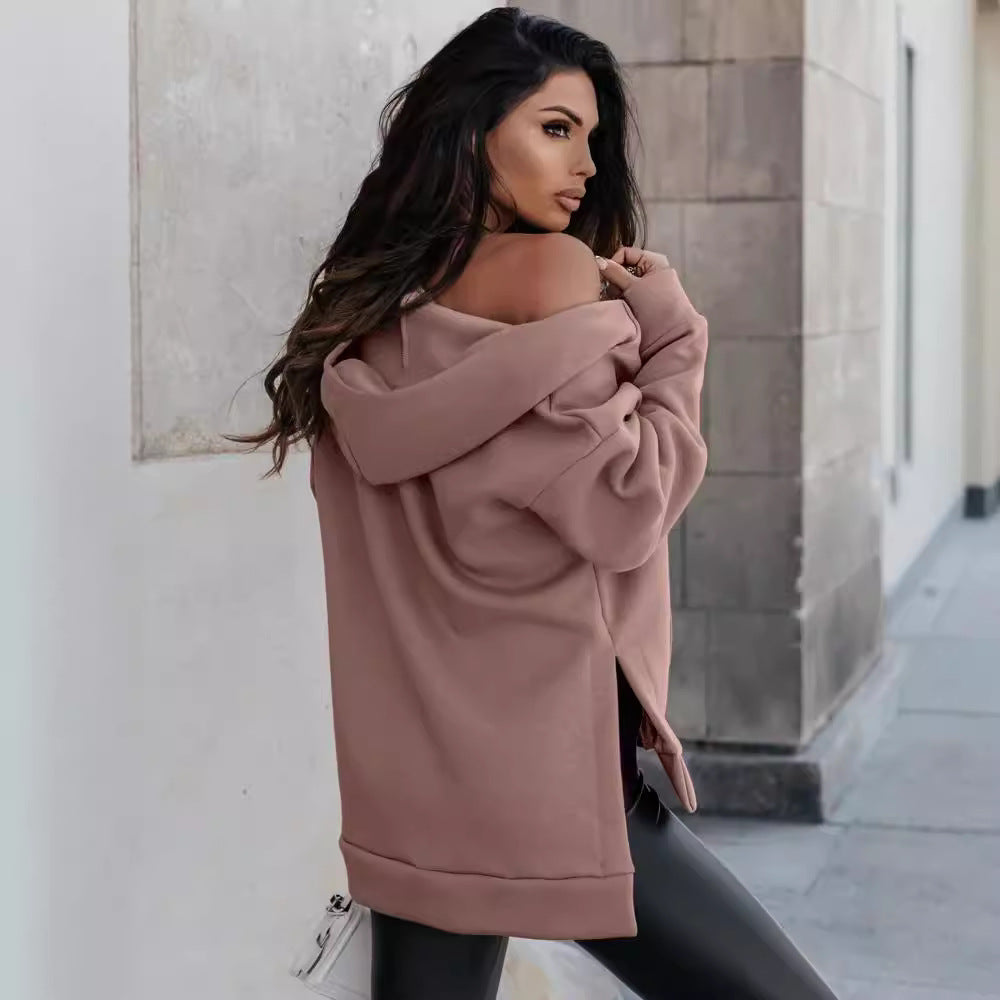 Hoodie damski z zamkiem błyskawicznym i luźnym krojem - 4 - Livia-Moda