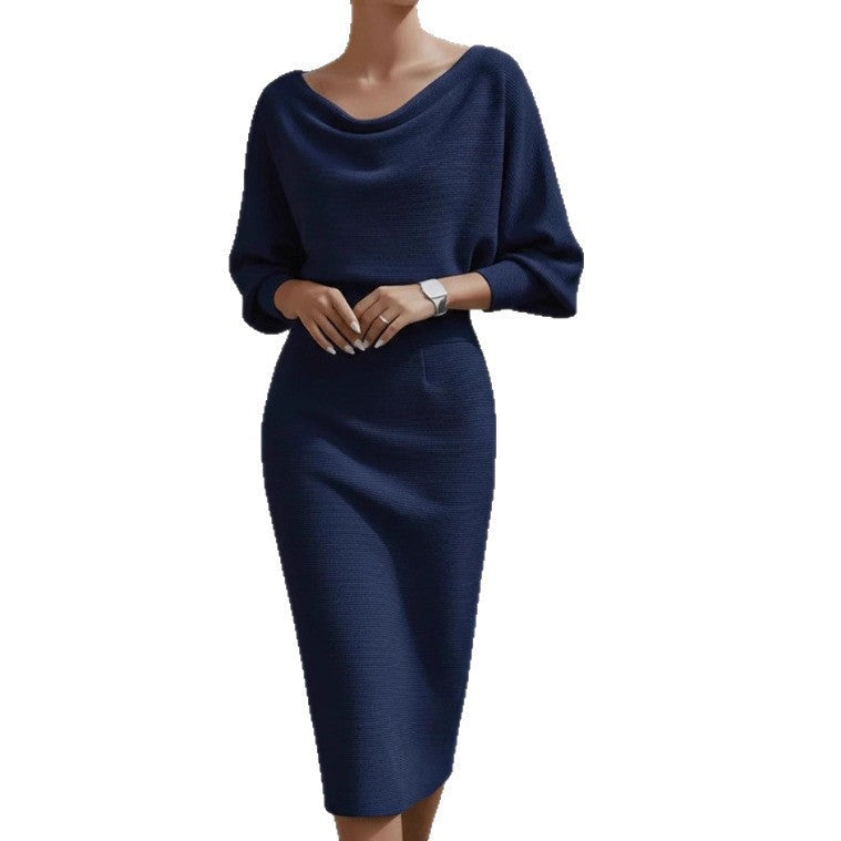 Sukienka midi damska z dekoltem U i bufkami, podkreślająca sylwetkę - 10 - Livia-Moda