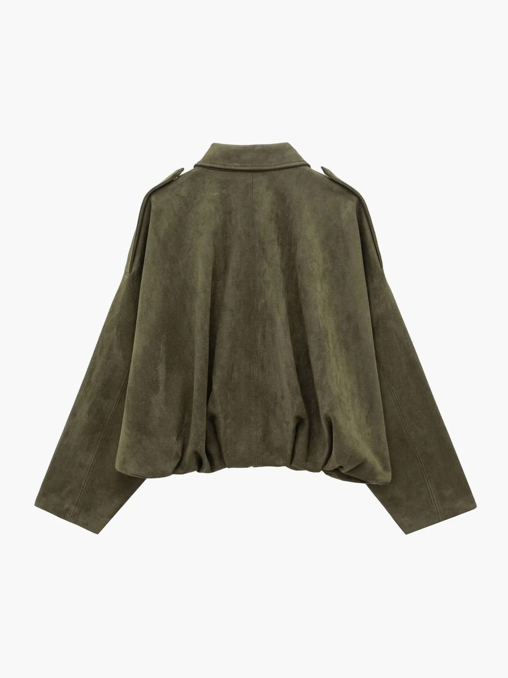 Kurtka damska oversize z strukturalnym kołnierzem i kieszeniami - 2 - Livia-Moda