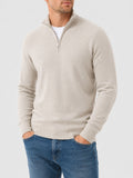 Pullover męski z półzamkiem i klasycznym krojem - 1 - Livia-Moda