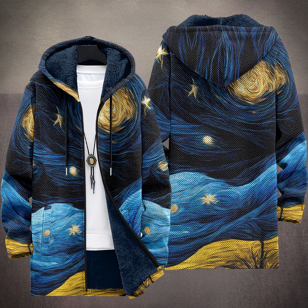 Hoodie damski z graficznym wzorem w stylu Van Gogha - 2 - Livia-Moda
