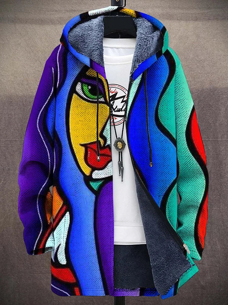 Hoodie damska z motywem artystycznym i kapturem - 1 - Livia-Moda