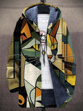 Hoodie damski z kapturem w motywy kotów artystycznych - 1 - Livia-Moda