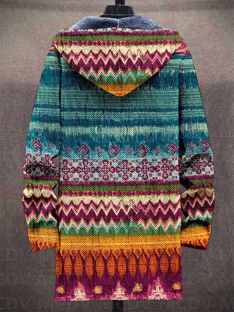 Hoodie damski z kolorowym wzorem i kapturem - 2 - Livia-Moda