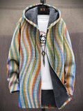 Hoodie damski z kapturem w kolorowe pasy - 1 - Livia-Moda