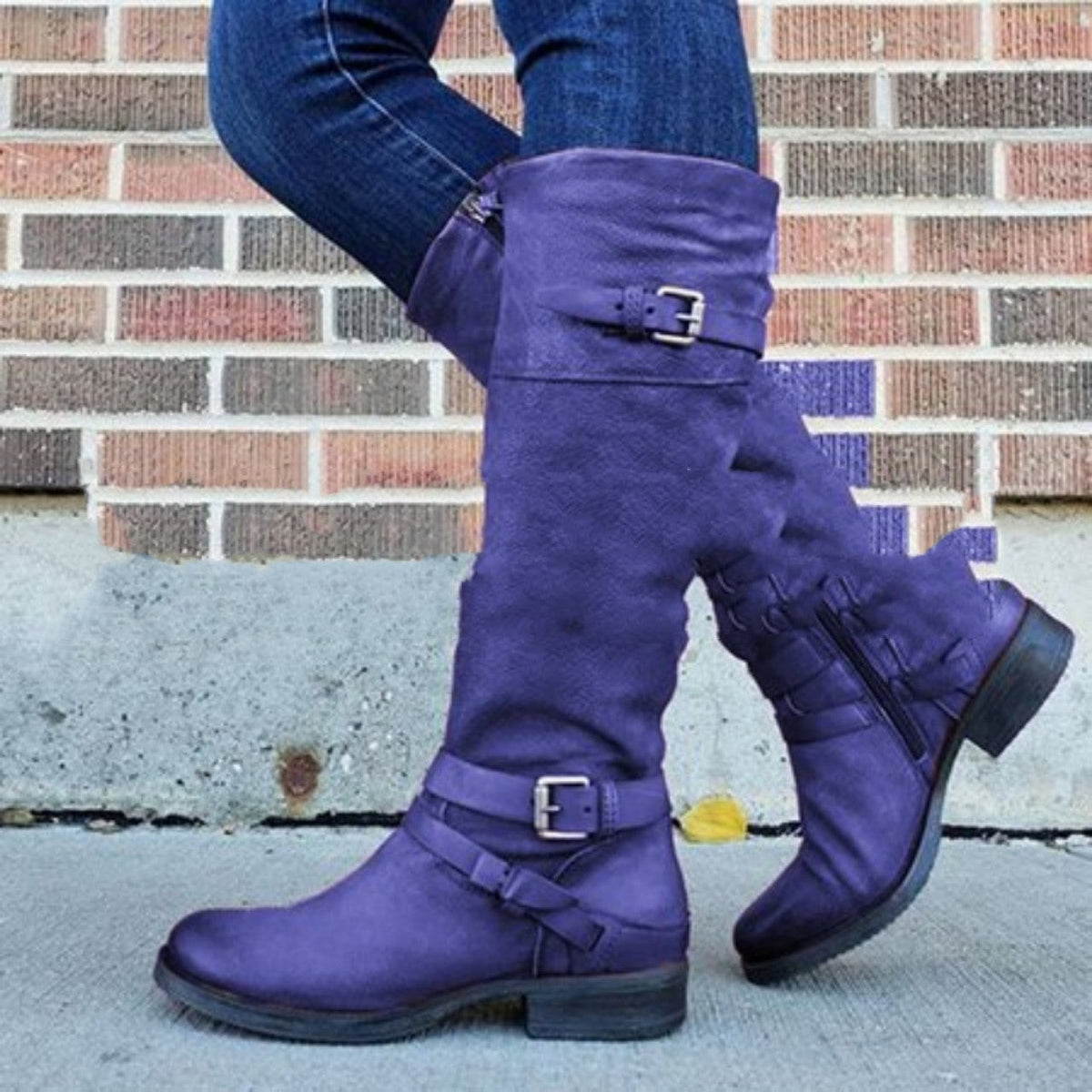 Kozaki do kolan z detalem klamry - 7 - Livia-Moda