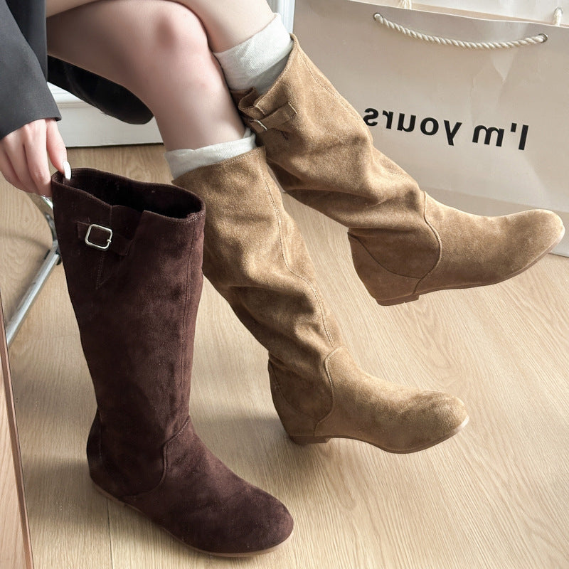 Stiefeletten Damskie High-Top z dekoracyjnym zapięciem na klamrę - 3 - Livia-Moda
