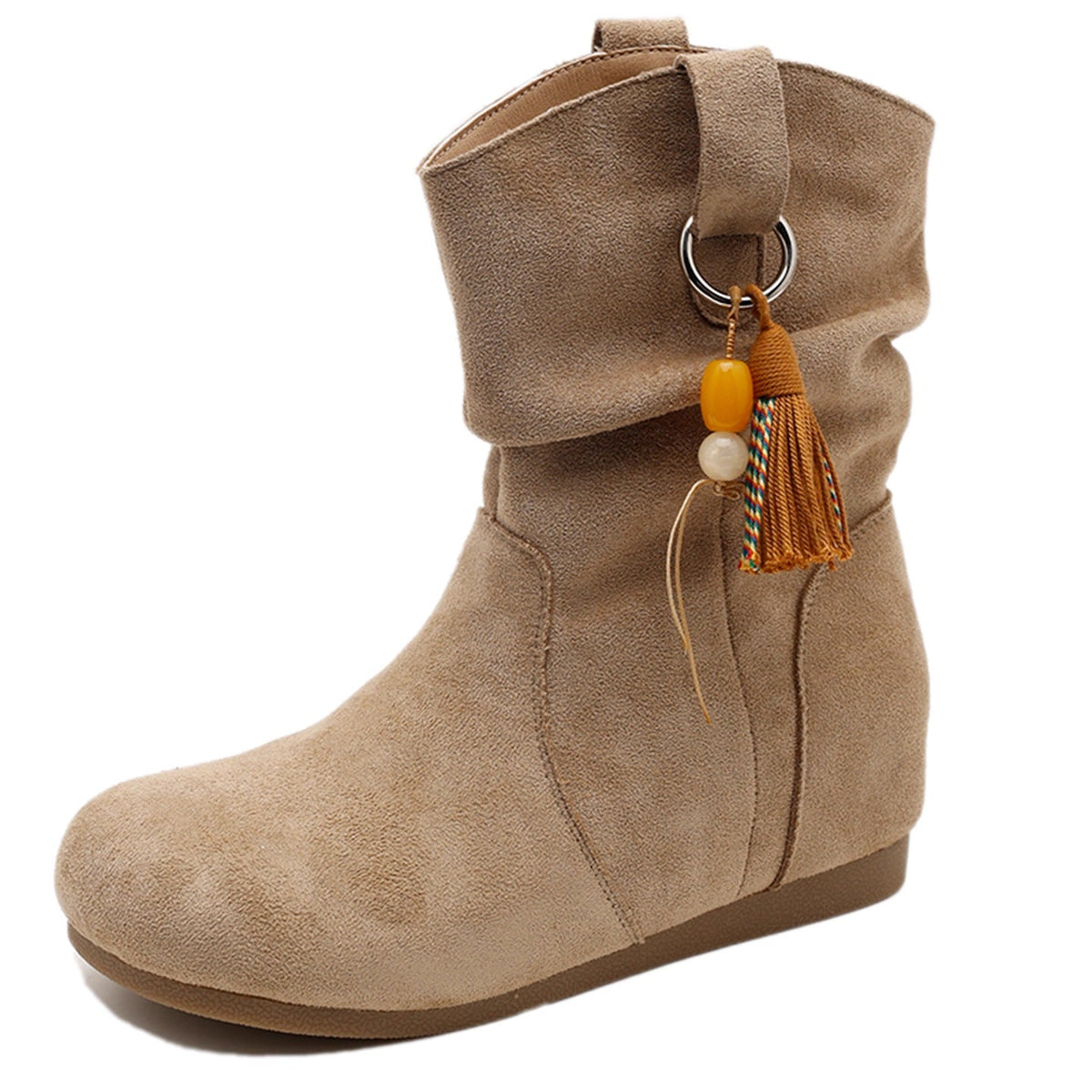 Stiefeletty damskie z dekoracyjną frędzelką - 3 - Livia-Moda