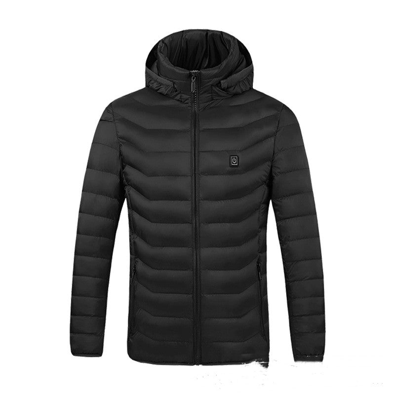 Heizjacke Męska Luźny Krój z Kapturem - 1 - Livia-Moda