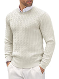 Pullover Męski Slim Fit z skręconym wzorem warkoczowym - 1 - Livia-Moda
