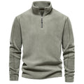 Męski sweter z długim rękawem, stójką i półzamkiem - 1 - Livia-Moda