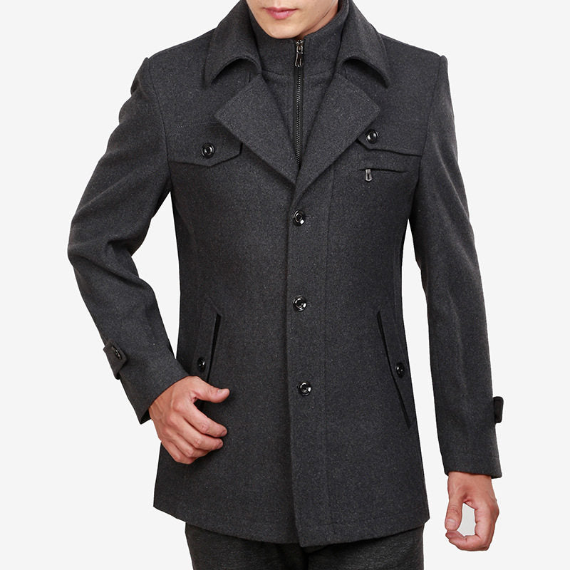 Płaszcz Męski Relaxed Fit z Podwójnym Zapięciem - 7 - Livia-Moda