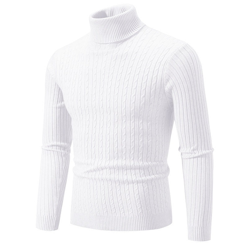Pullover Męski Slim Fit z wysokim kołnierzem - 6 - Livia-Moda