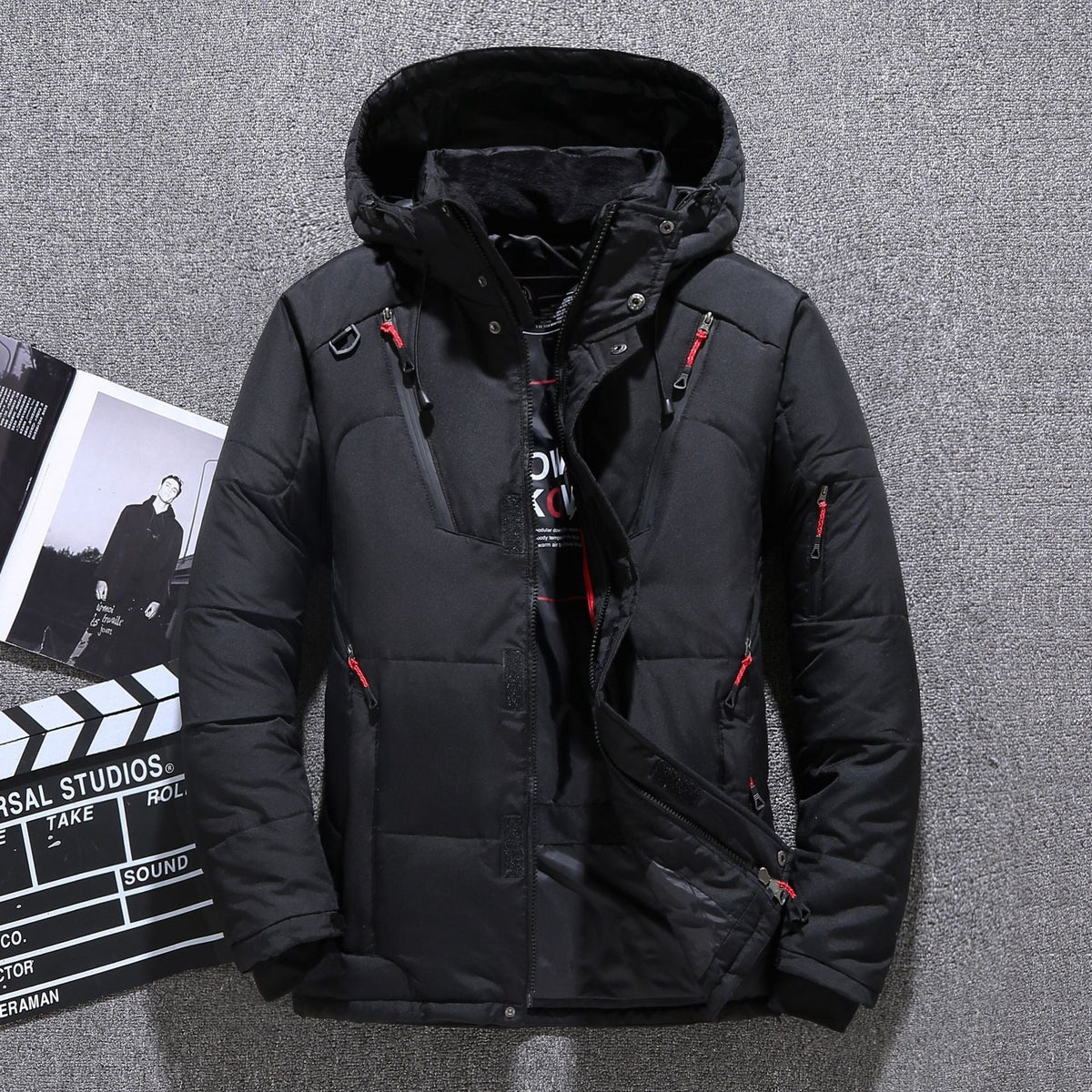 Kurtka zimowa męska Slim Fit z kapturem - 2 - Livia-Moda