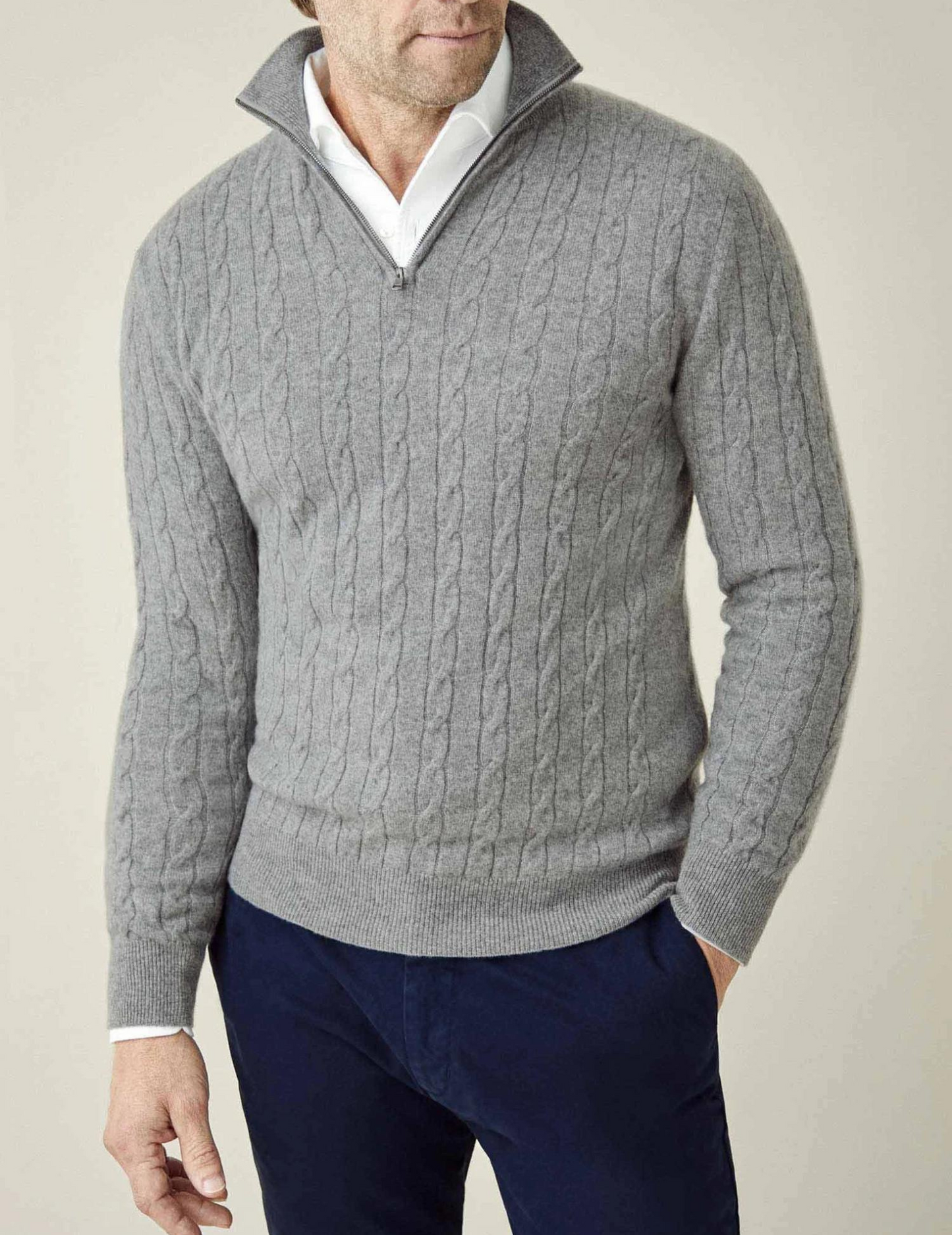 Adrian – Męski sweter z golfem pół-zip