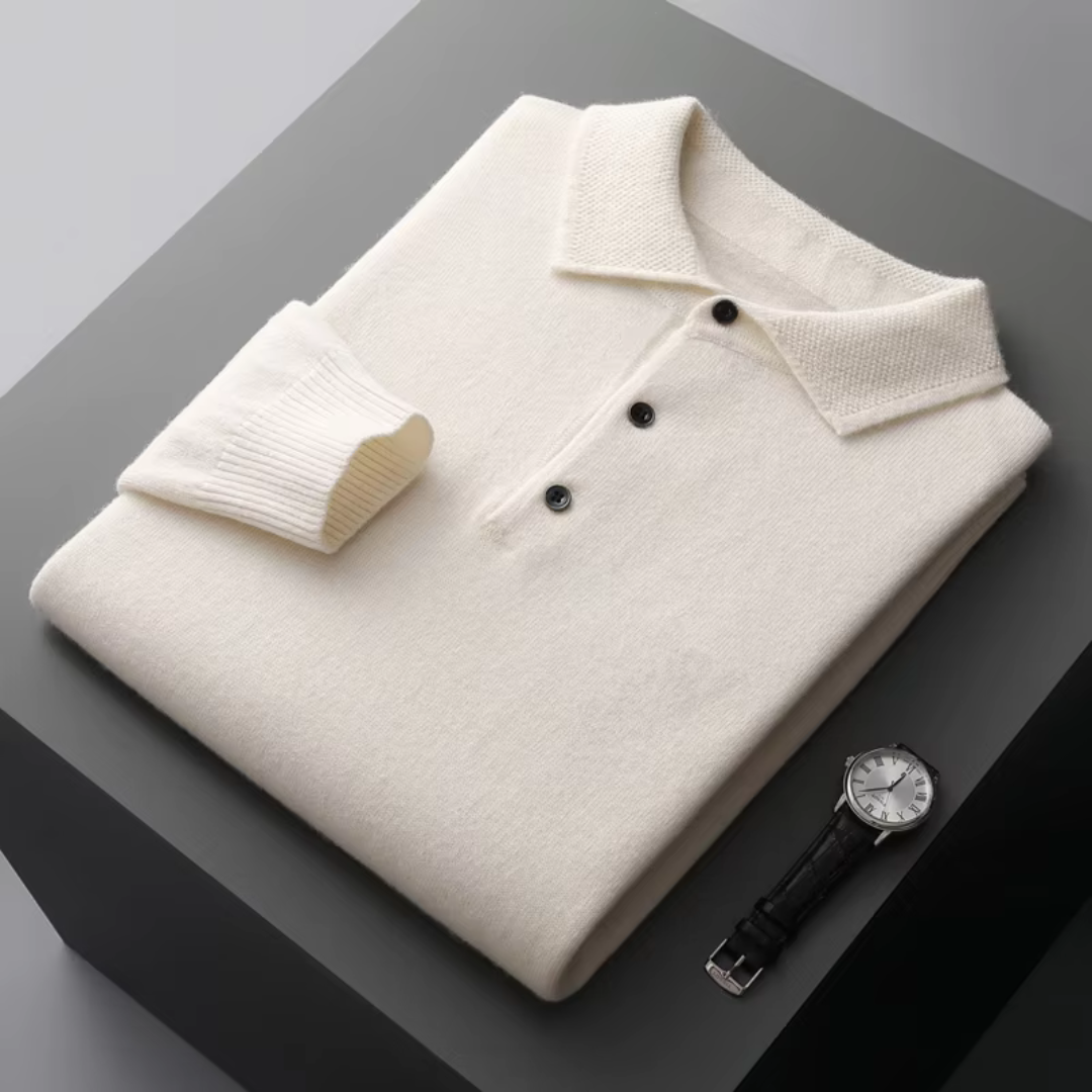 Leonardo – Męski sweter polo z dzianiny