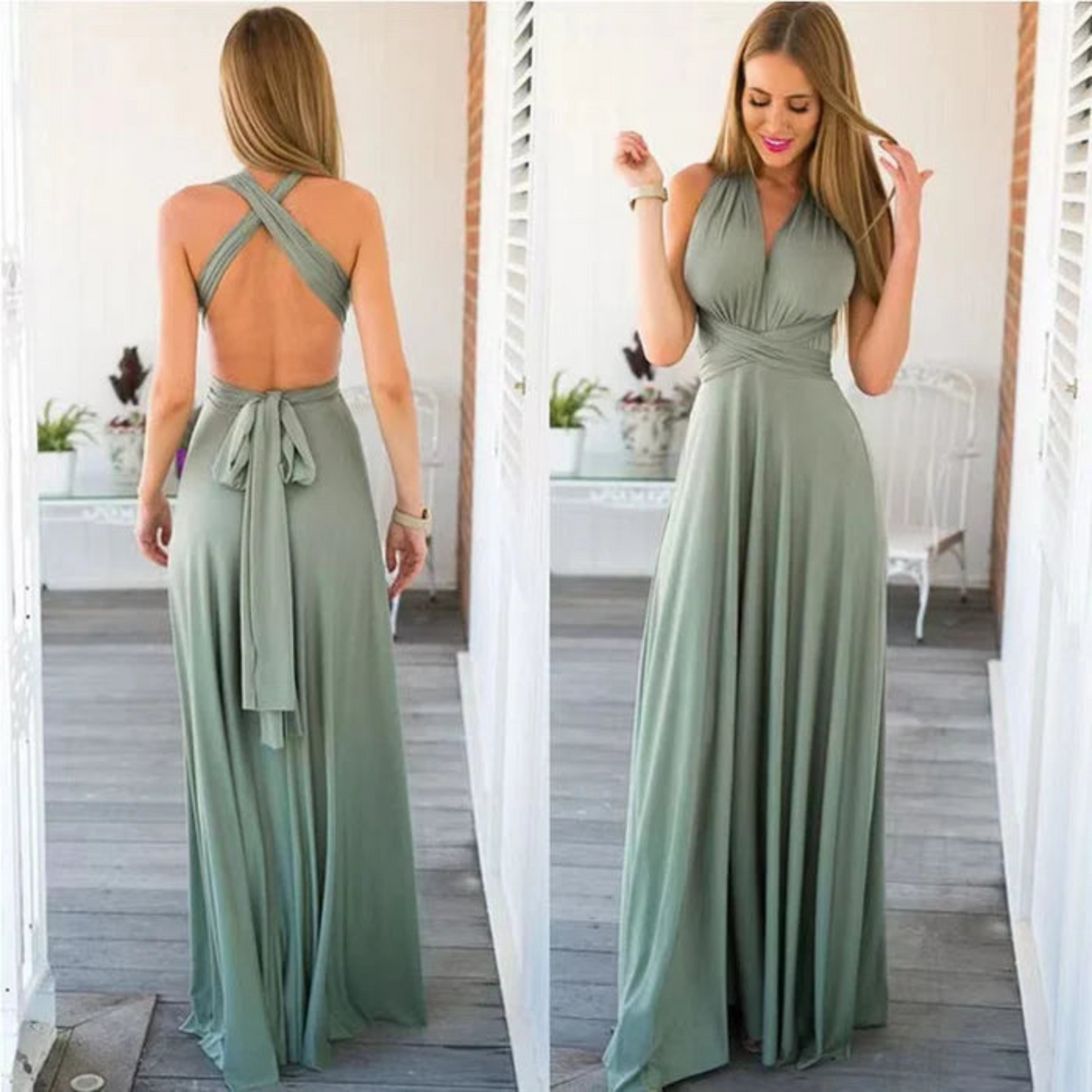 Valeria – Elegancka lniana sukienka multistylowa