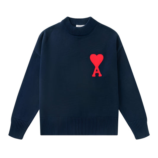 Alex – Sweter unisex z sercem i literą A