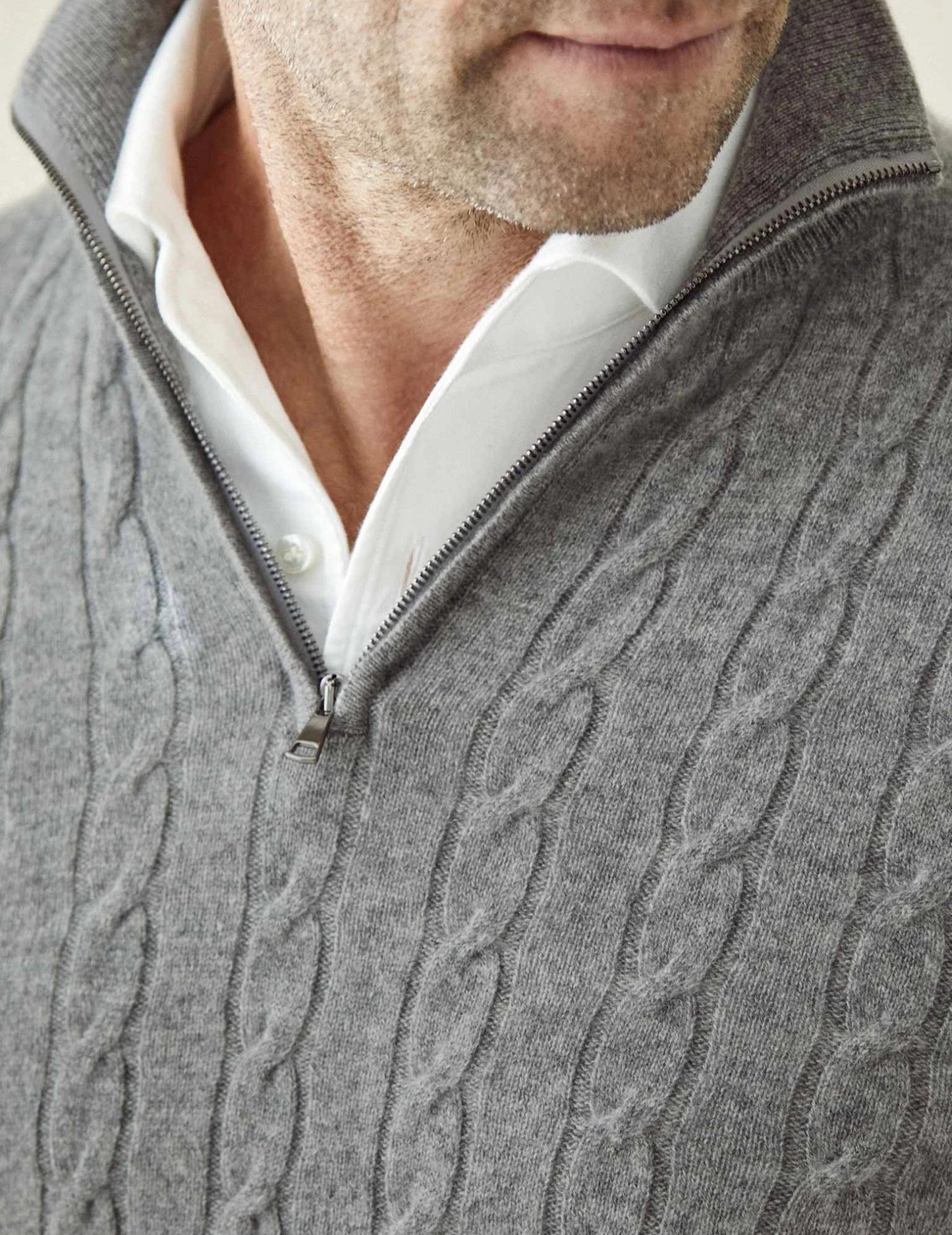 Adrian – Męski sweter z golfem pół-zip