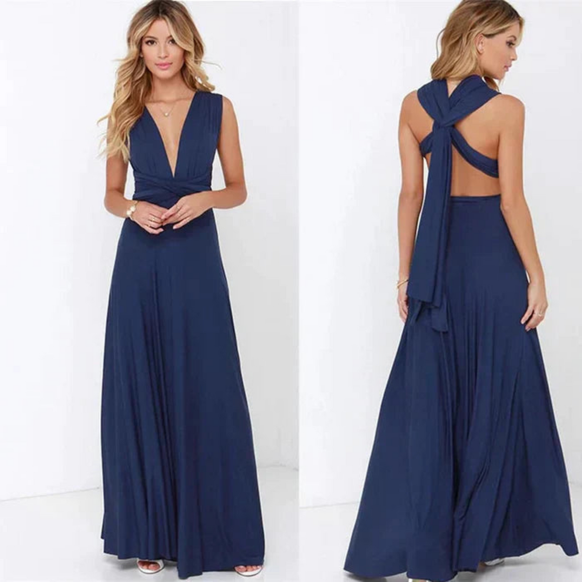 Valeria – Elegancka lniana sukienka multistylowa