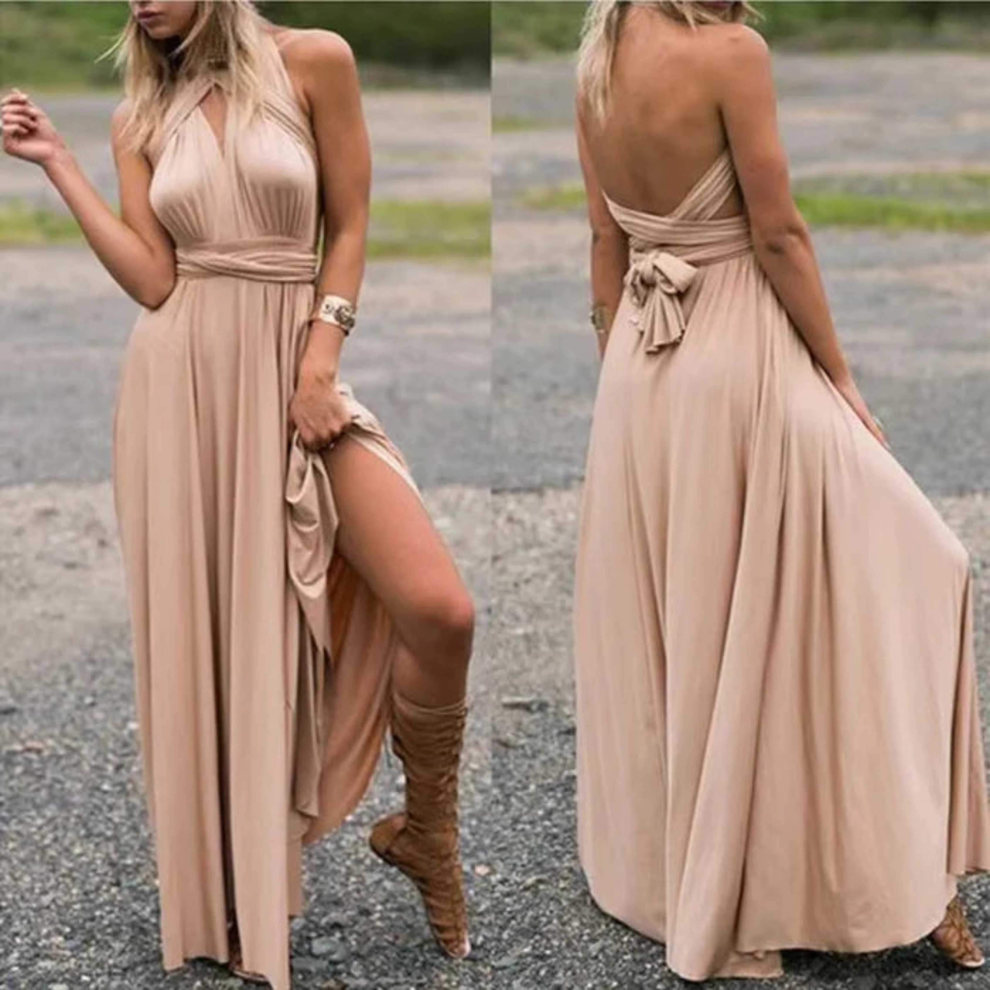 Valeria – Elegancka lniana sukienka multistylowa