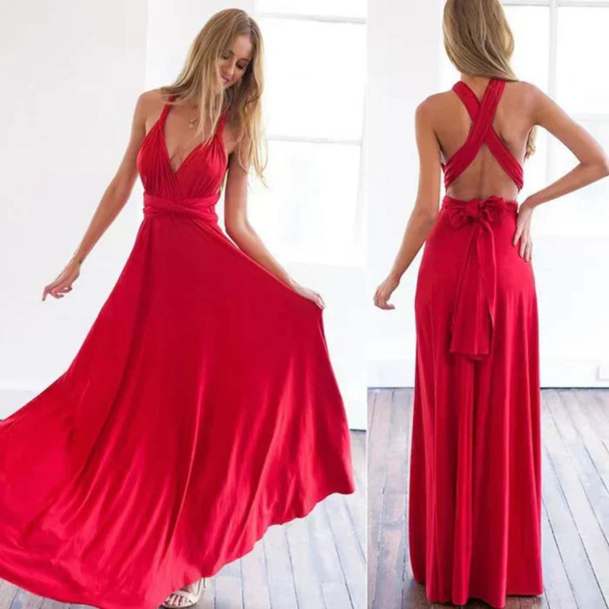 Valeria – Elegancka lniana sukienka multistylowa
