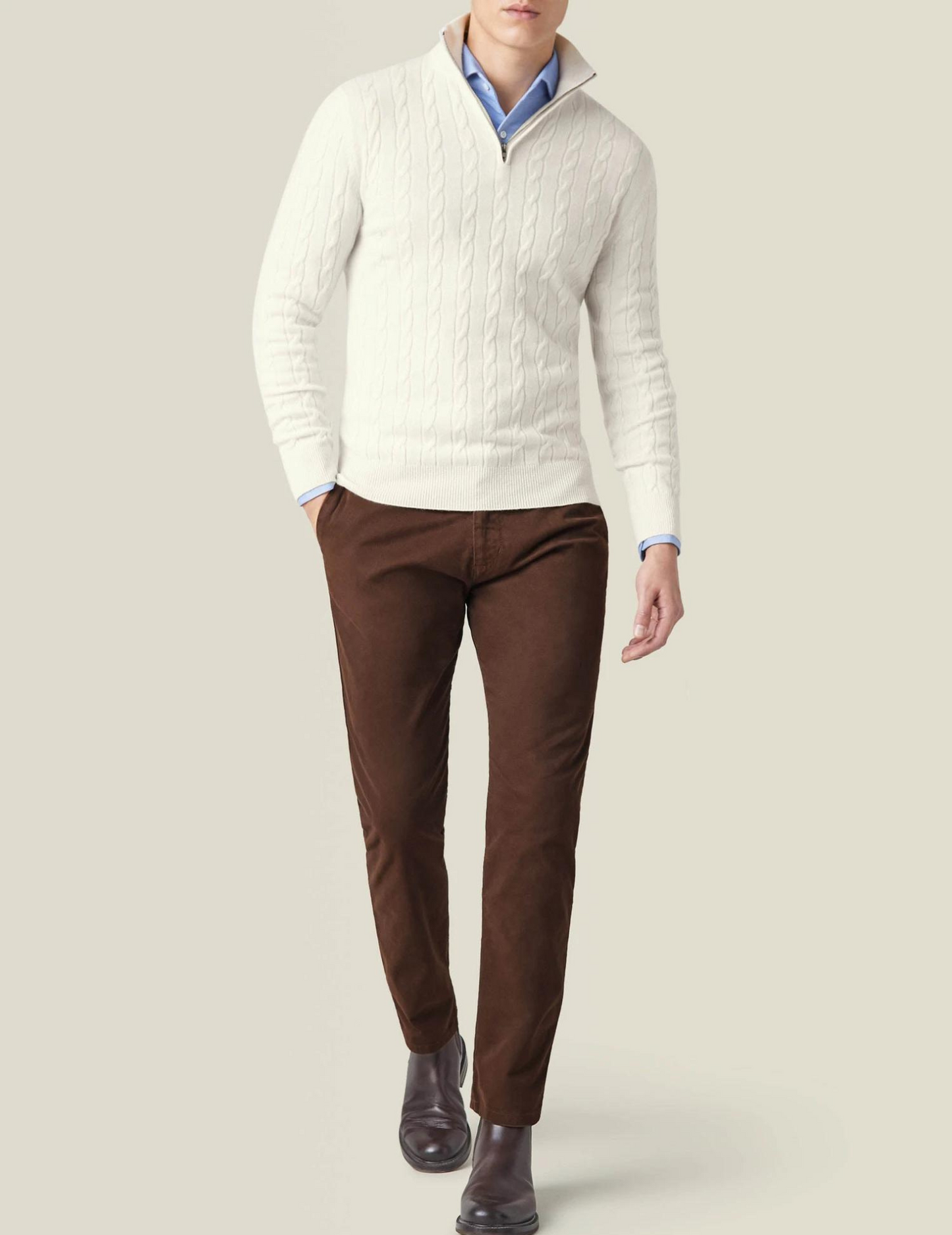 Adrian – Męski sweter z golfem pół-zip