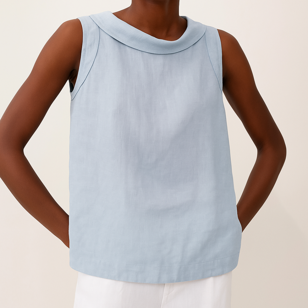 Sophia – Women Sleeveless Collar Blouse - Image 5