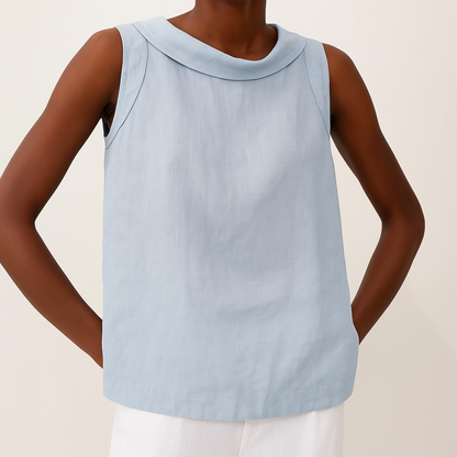 Sophia – Women Sleeveless Collar Blouse - Image 5