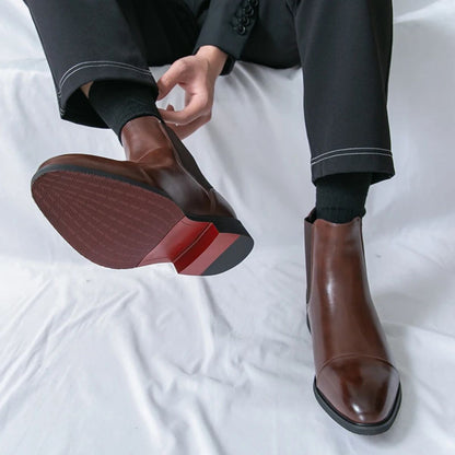 Daniel – Eleganckie męskie botki skórzane typu Chelsea