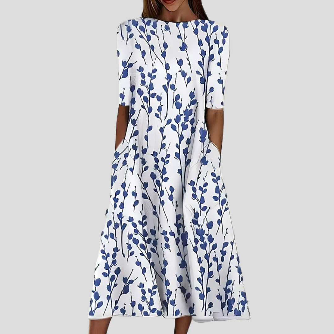 Yvonne – Elegant Coastal Floral Dress for Women - Image 1